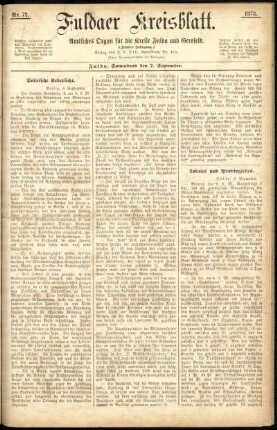 Ausgabe vom Samstag, den 07. September 1878.