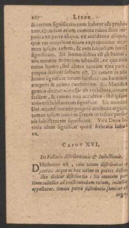 Caput XVI. De Fallacia distributionis et Inductionis.