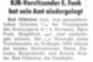 KJR-Vorsitzender E. Funk hat sein Amt niedergelegt