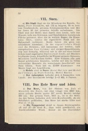 VIII. Das Rote Meer und Aden.