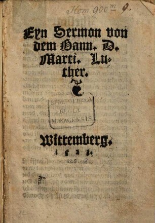 Eyn Sermon von dem Bann