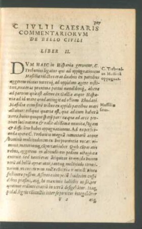 C. Iulii Caesaris Commentariorum De Bello Civili Liber II.