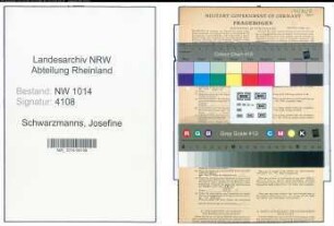 Entnazifizierung Josefine Schwarzmanns , geb. 13.07.1909 (Naeherin)