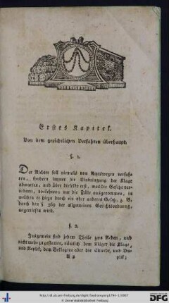 Erstes Kapitel. Von dem gerichtlichen Verfahren überhaupt.