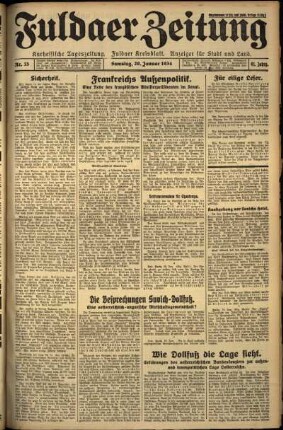 Ausgabe vom Samstag, den 20. Januar 1934.