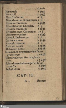 Cap. II. Aromata. Gewürtz
