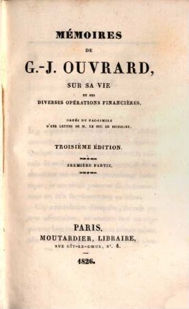 Mémoires de G.-J. Ouvrard sur sa vie et ses diverses opérations financières. 1