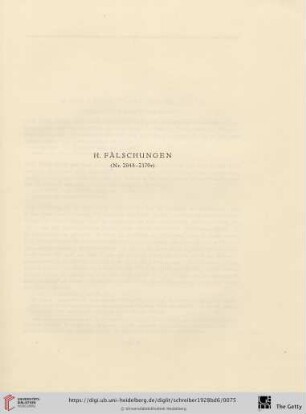 H. Fälschungen (Nr. 2048 - 2170r)