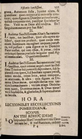 231-242, Diei Quartae Lectio spiritualis Vespertina