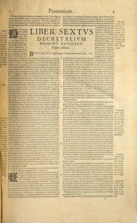 Liber Sextvs Decretalivm D. Bonifacii Papæ VIII. Svæ Integritati Vna Cvm Clementinis Et Extravagantibvs, Earvmqve Glossis Restitvtvs : Cvm Privilegio Gregorii XIII. Pont. ...