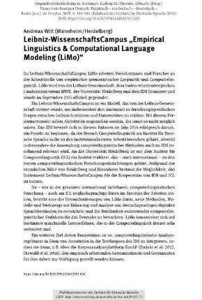 Leibniz-WissenschaftsCampus "Empirical Linguistics & Computational Language Modeling (LiMo)"
