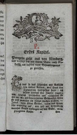 Erstes Kapitel. - Zwey und dreyßigstes Kapitel.