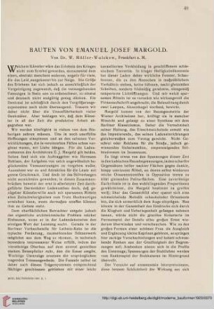 Bauten von Emanuel Josef Margold
