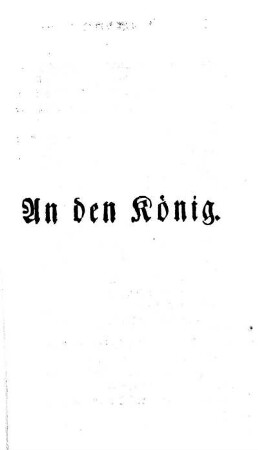 An den König.