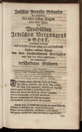 Zufällige Poetische Gedanken [...]