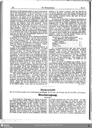 Niederschrift über die Verhandlungen der Reichstagung am Montag, den 27. Juni, und Dienstag, den 28. Juni 1921, zu Stuttgart. Reichstagung (Fortsetzung)