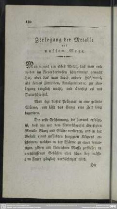 Zerlegung der Metalle auf nassem Wege