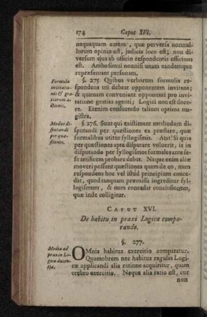 Caput XVI. De habitu in praxi Logica comparando.
