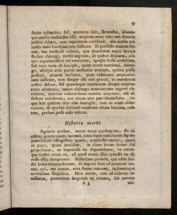 V-XII, Historia morbi.