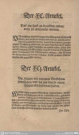 Der XC. Artickel. Das one laub an frembden enden/nicht sol geschmeltzt werden.