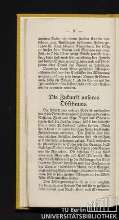 Die Zukunft unseres Obstbaues.