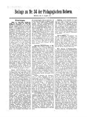 Mitteilungen : Beilage zu Nr. 34 der Pädagogischen Reform