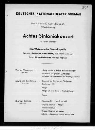 (Wiederholung) Achtes Sinfoniekonzert