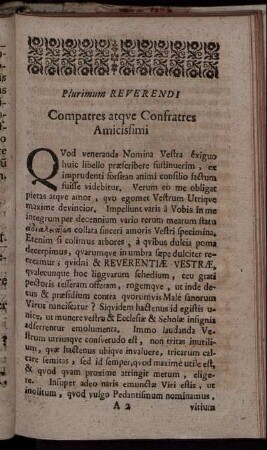Plurimum Reverendi Compatres atque Confratres Amicissimi