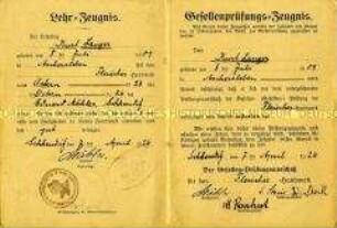 Prüfungszeugnis für Fleischergesellen