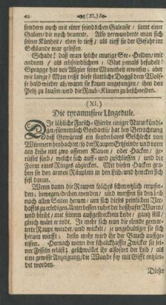 (XI.) Die tyrannisirte Ungedult.