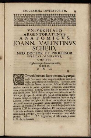 Programma Invitatorium