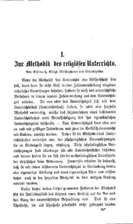 Zur Methodik des religiösen Unterrichts