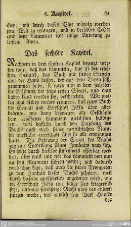 Das sechste Kapitel