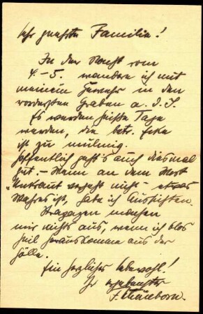 5-10-19-28.0000: Schöneborn, Fritz; diverse Schreiben ff.: Kurzer Gruß, ehe er in den vordersten Graben muß