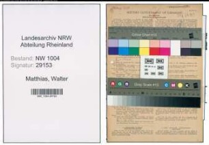 Entnazifizierung Walter Matthias , geb. 05.11.1908 (Korbmacher)