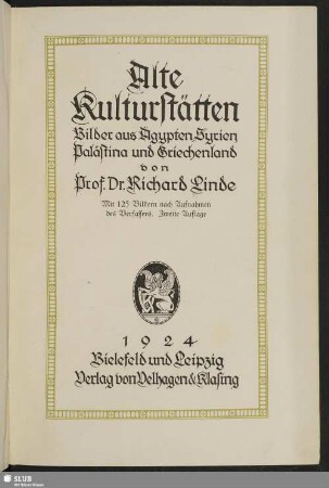 Alte Kulturstätten : Bilder aus Ägypten, Syrien, Palästina und Griechenland