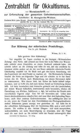 11. Heft (Mai 1914)
