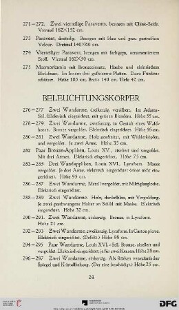 Beleuchtungskörper (Nr. 276-328)