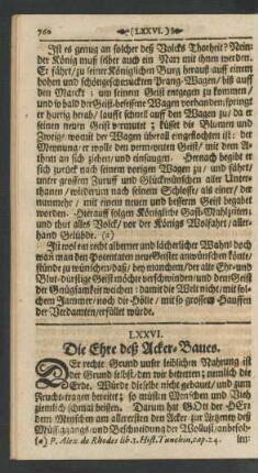 LXXVI. Die Ehre deß Acker-Baues.