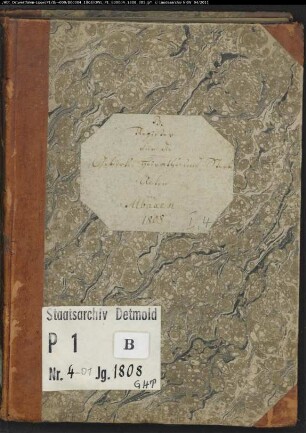 Zivilstandsregister der katholischen Gemeinde Albaxen, Kreis Höxter (GHT 1808) (Gemeinde: Katholische Gemeinde Albaxen, Kreis Höxter)
