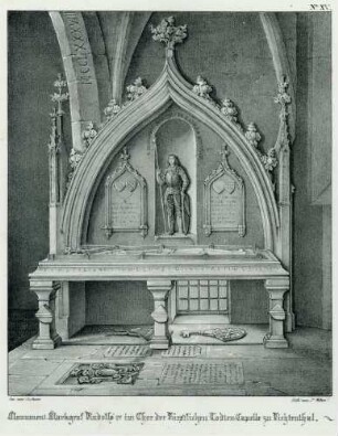 Monument Markgraf Rudolfs IV im Chor der Fürstlichen Todten Capelle zu Lichtenthal