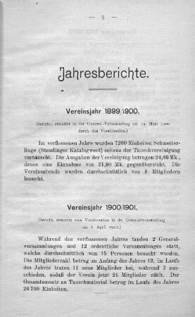 Vereinsjahr 1900/1901.