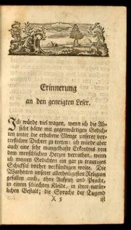 Erinnerung an den geneigten Leser