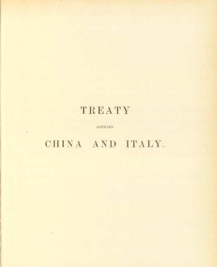Treaty between China and Italy