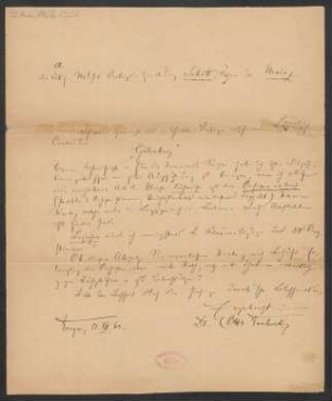 Brief an B. Schott's Söhne : 13.08.1868