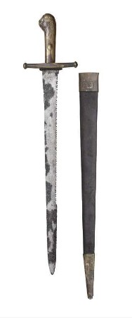 Bayerisches Faschinenmesser und Scheide, 1950.W.011-01