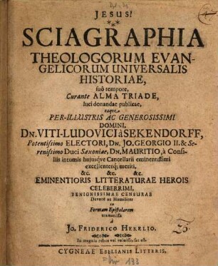 Sciagraphia Theologorum Evangelicorum Universalis Historiae