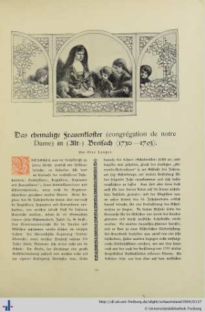 Das ehemalige Frauenkloster (Congrégation de Notre Dame) in (Alt-)Breisach (1730-1793).