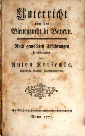 Unterricht von der Bienenzucht in Bayern
