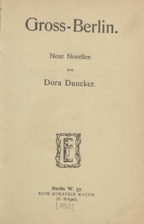 Gross-Berlin : neue Novellen